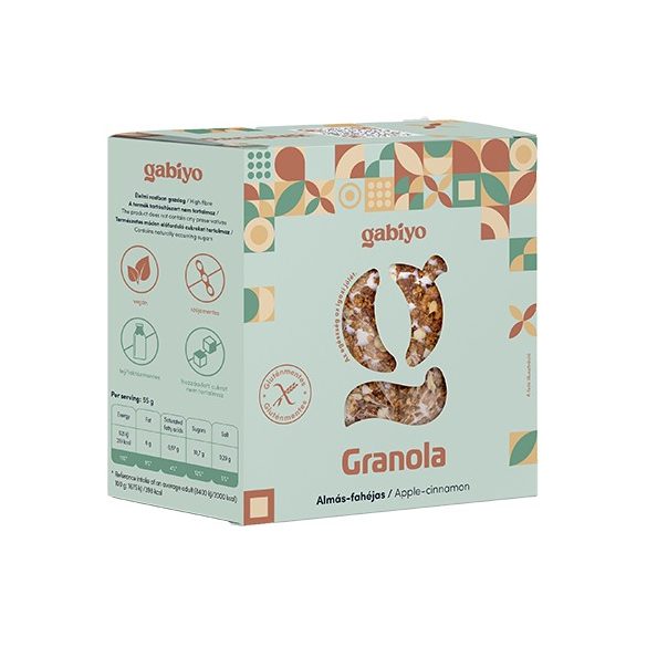 Gabiyo Apfel-Zimt Granola Knuspermüsli glutenfrei 275g (glutenfrei, ohne Zuckerzusatz) MHD:04.01.25