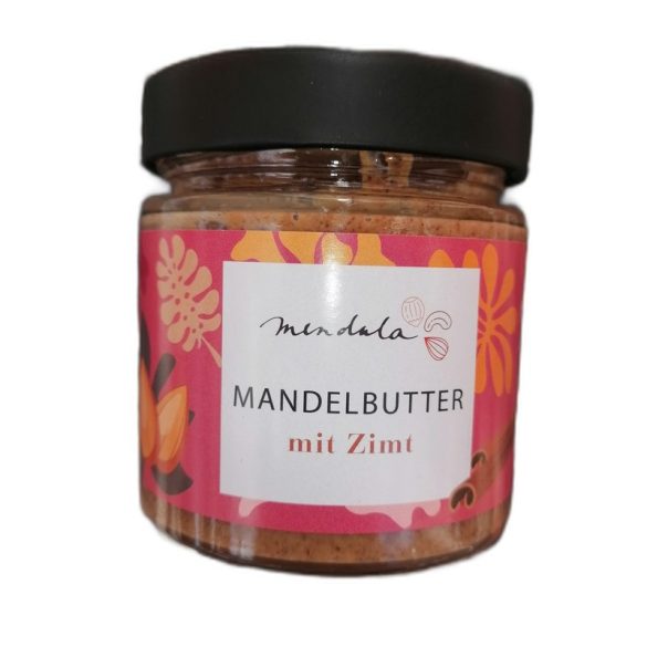 Mendula Mandelbutter (88% Mandeln) 180g mit Kokosblütenzucker und Zimt MHD:30.08.24