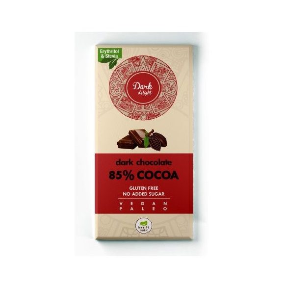 Dark Delight Zartbitterschokolade 80g ohne Zuckerzusatz 85% Kakao (vegan, paleo, glutenfrei)