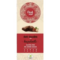   Dark Delight Zartbitter Schokolade 80g mit ganzen Haselnüssen ohne Zuckerzusatz 85% Kakao (vegan, paleo, glutenfrei)