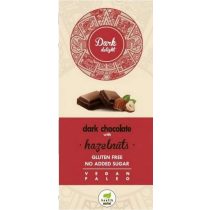   Dark Delight Zartbitter Schokolade 80g mit ganzen Haselnüssen ohne Zuckerzusatz 85% Kakao MHD:20.09.24 (vegan, paleo, glutenfrei)