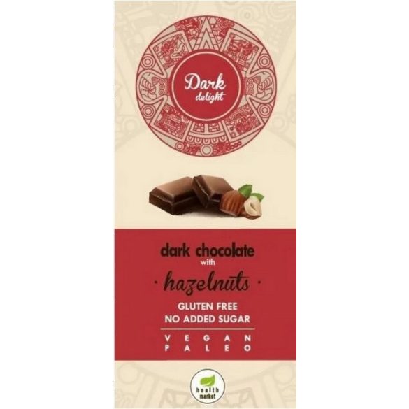 Dark Delight Zartbitter Schokolade 80g mit ganzen Haselnüssen ohne Zuckerzusatz 85% Kakao MHD:20.09.24 (vegan, paleo, glutenfrei)