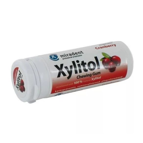 Xylitol miradent Zahnpflegekaugummi 30g mit Xylit Cranberry 30 Stk