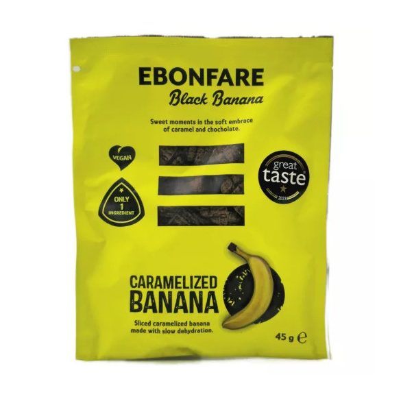  Ebonfare Black Banane getrocknete, karamellisierte Banane 45g 100% Frucht 