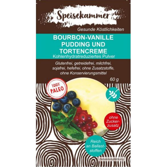 Speisekammer Bourbon-Vanille Pudding und Tortencreme Pulver 60g (Paleo, glutenfrei, maisfrei, sojafrei, kohlenhydratreduziert)