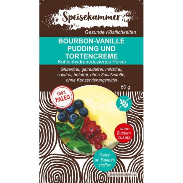 Speisekammer Bourbon-Vanille Pudding und Tortencreme Pulver 60g (Paleo, glutenfrei, maisfrei, sojafrei, kohlenhydratreduziert) 