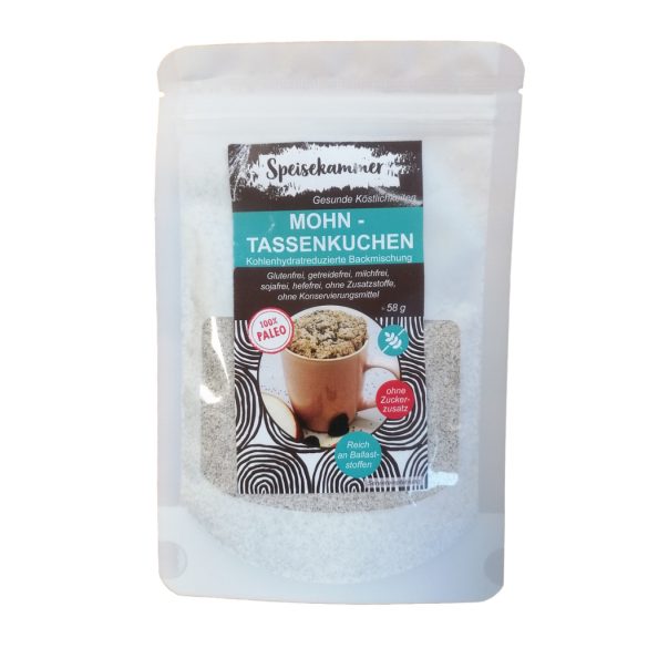 Speisekammer Mohn-Tassenkuchen Backmischung 58g (Paleo, glutenfrei, maisfrei, sojafrei, kohlenhydratreduziert)