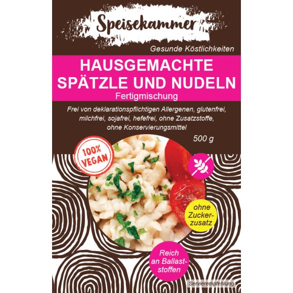 Speisekammer Fertigmischung für Vegane Hausgemachte Spätzle und Nudeln 500g MHD:25.10.24 (glutenfrei, sojafrei) 